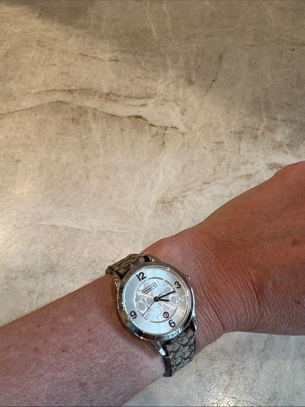 Coach Women’s Brown Signature Canvas Strap Watch